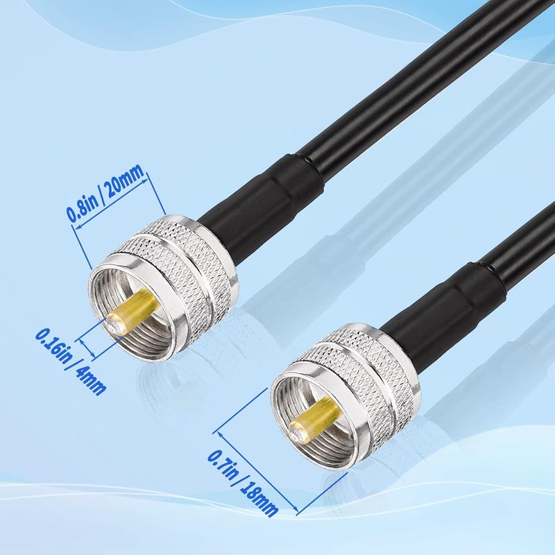 Superbat CB Coax Cable 18ft PL259 UHF Male to Male Low Loss RG8x Coaxial Cable Jumper 50 Ohm for CB HAM Radio Antenna Position Coaxial Switch Dummy Load SWR Meter - Image 2
